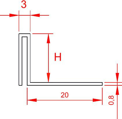 Профиль из нержавеющей стали SBP018-10H глянец 2700 мм