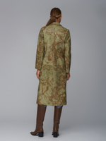 Женский кожаный плащ с картографическим принтом