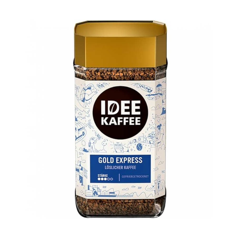 Кофе растворимый IDEE KAFFEE GOLD EXPRESS, 200 г, стеклянная банка