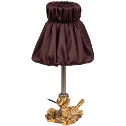 Настольная лампа Белла Бронза с абажуром Адель Шоколад
