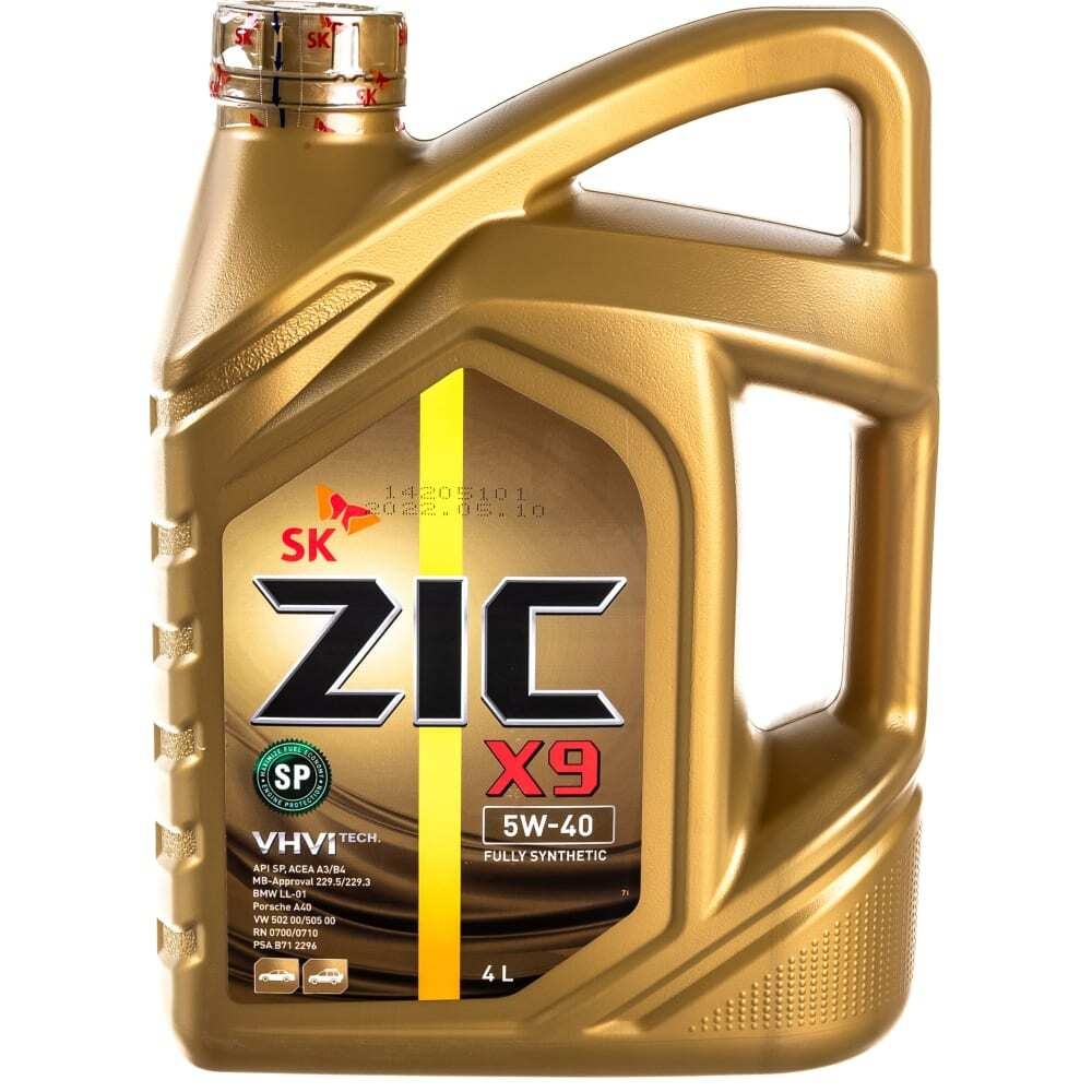 Масло ZIC X9 5w40 SP A3/B4 (4л) синтетика