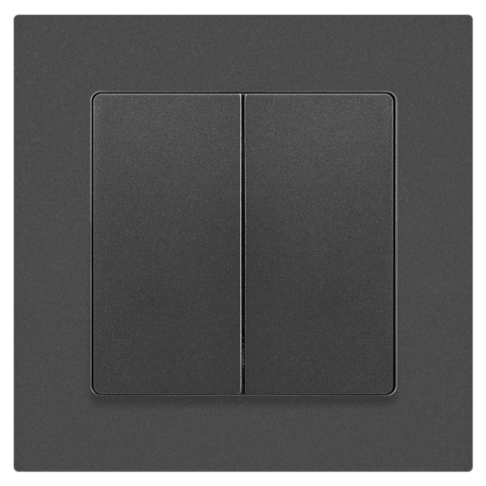 Переключатель Intro Accent 6-107-07 двойной, 10А-250В, IP20, СУ, AL/CU, графит | Intro