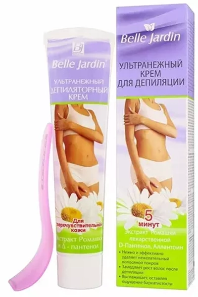 B.J. 5минут Крем для депиляции УЛЬТРАНЕЖНЫЙ с ЭКСТРАКТ РОМАШКИ,АЛЛАНТОИН,Д-ПАНТЕНОЛ, 75мл*40