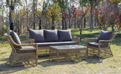 "Гранд Латте" стол журнальный из искусственного ротанга, цвет соломенный