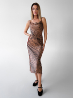 Платье-комбинация Dream Moda на лямках леопардовый принт