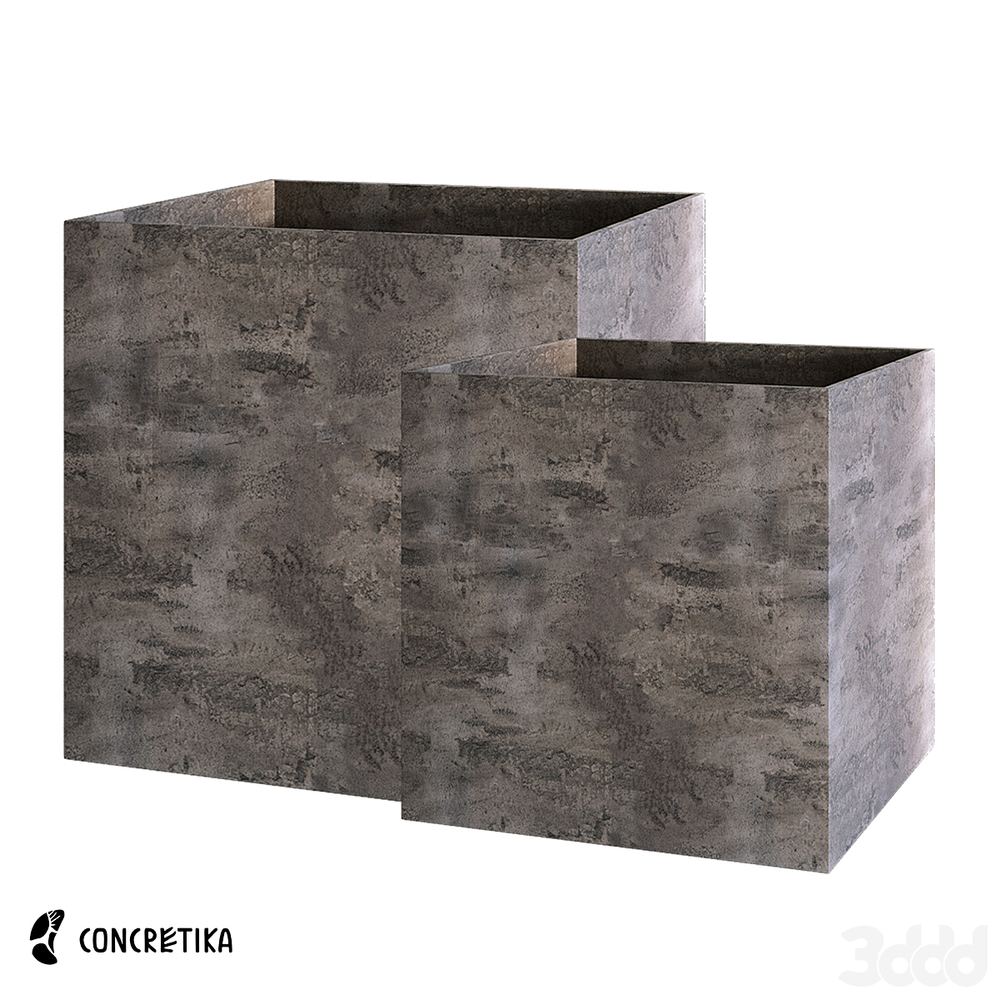 Кашпо CUBE CONCRETE GREY DARK 70 х 70 х 70