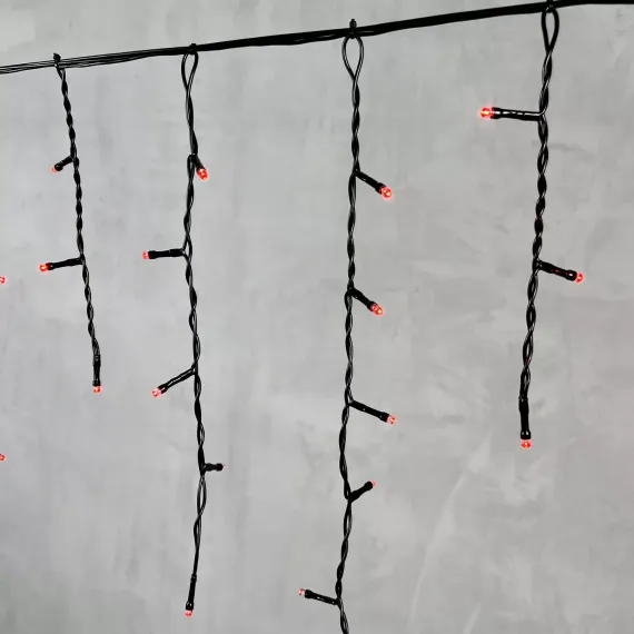 Светодиодная бахрома 4,9*0,5 м., 240 красных LED ламп, черный провод ПВХ, Beauty Led (PIL240-11-2R)