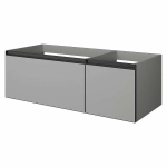 Тумба с раковиной Armadi Art QUATRO 2 140 LUNA/профиль ANTHRACITE/раковина белая L-R