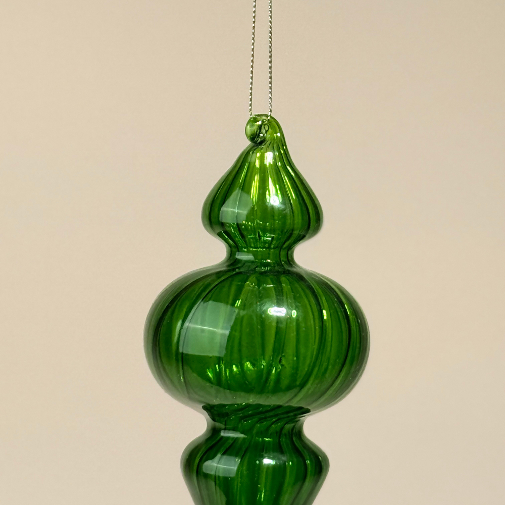 Елочная игрушка "Калабаш" (стекло), D5хН23 см цвет Зеленый