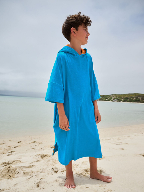 Пончо мохровое для мальчика Next E91-814, Синий
