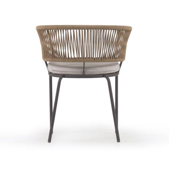 Стул Nadin из бежевого шнура с ножками из оцинкованной стали