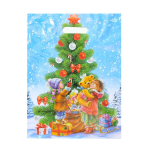 Пакет ПЭ с вырубной ручкой 31х40+6см (60) (Дети у елки) НГ, глянцевый Тико