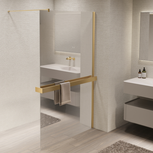 Душевая перегородка Walk-In VSW-1HR900MRG, 900*2000, матовый золотой, стекло зеркальное