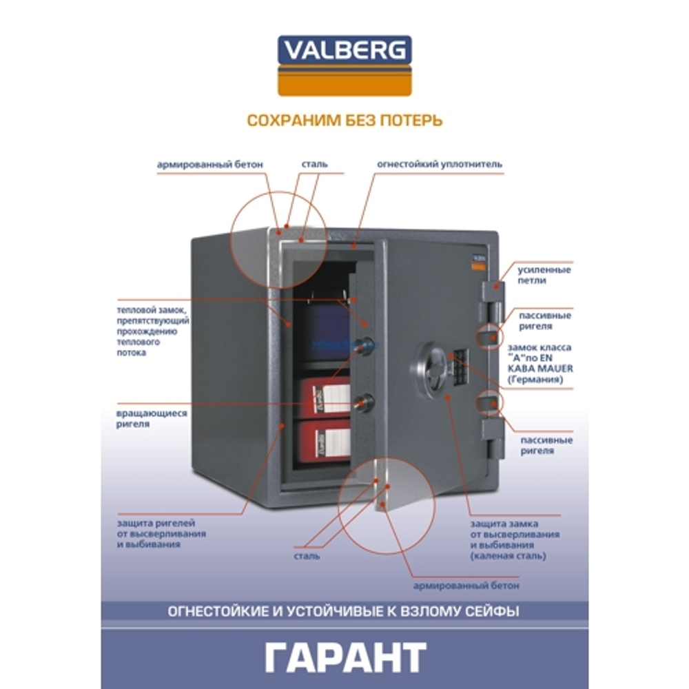 Огневзломостойкий сейф Valberg Гарант 67 T