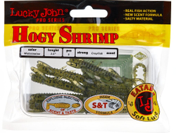 Мягкая приманка Lucky John Series HOGY SHRIMP 3.5in (89 мм), цвет PA01, 5 шт.