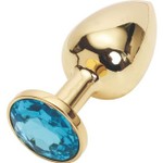 Малая золотая пробка с голубым кристаллом (Цвет: золотой с голубым)