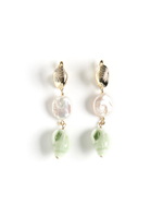 Серьги "Caramel shell pearl green" Gold