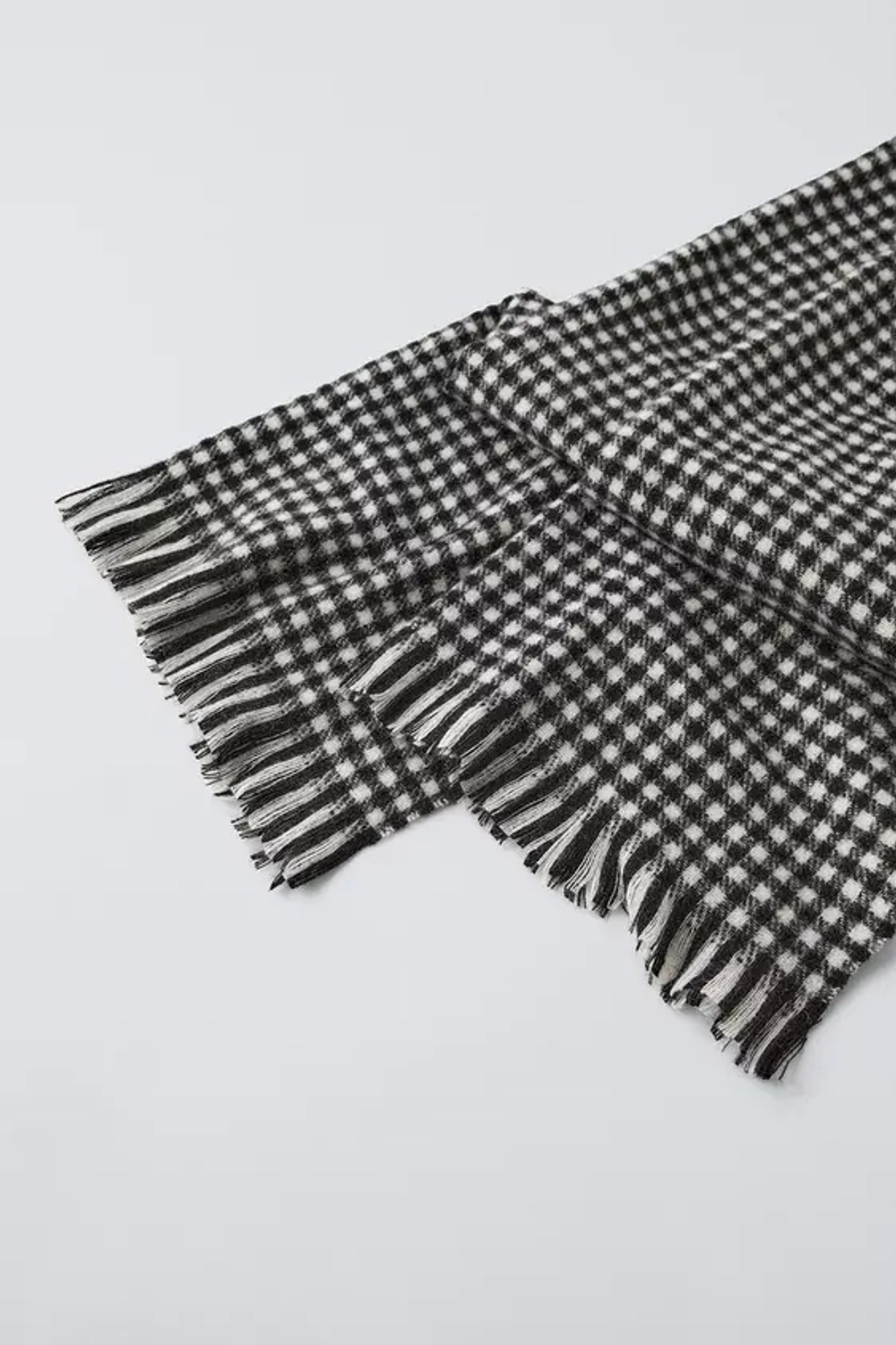 ZARA ШАРФ В КЛЕТКУ ВИШИ, ЧЕРНЫЙ