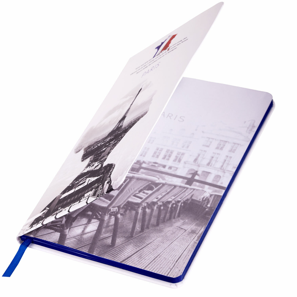 Блокнот А5 (143x210 мм) BRAUBERG VISTA "Paris" под кожу твердый 80 л. (2 штуки в упаковке)
