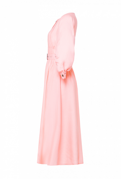 Платье из хлопка приталенного силуэта розовое 14-02-22 SS