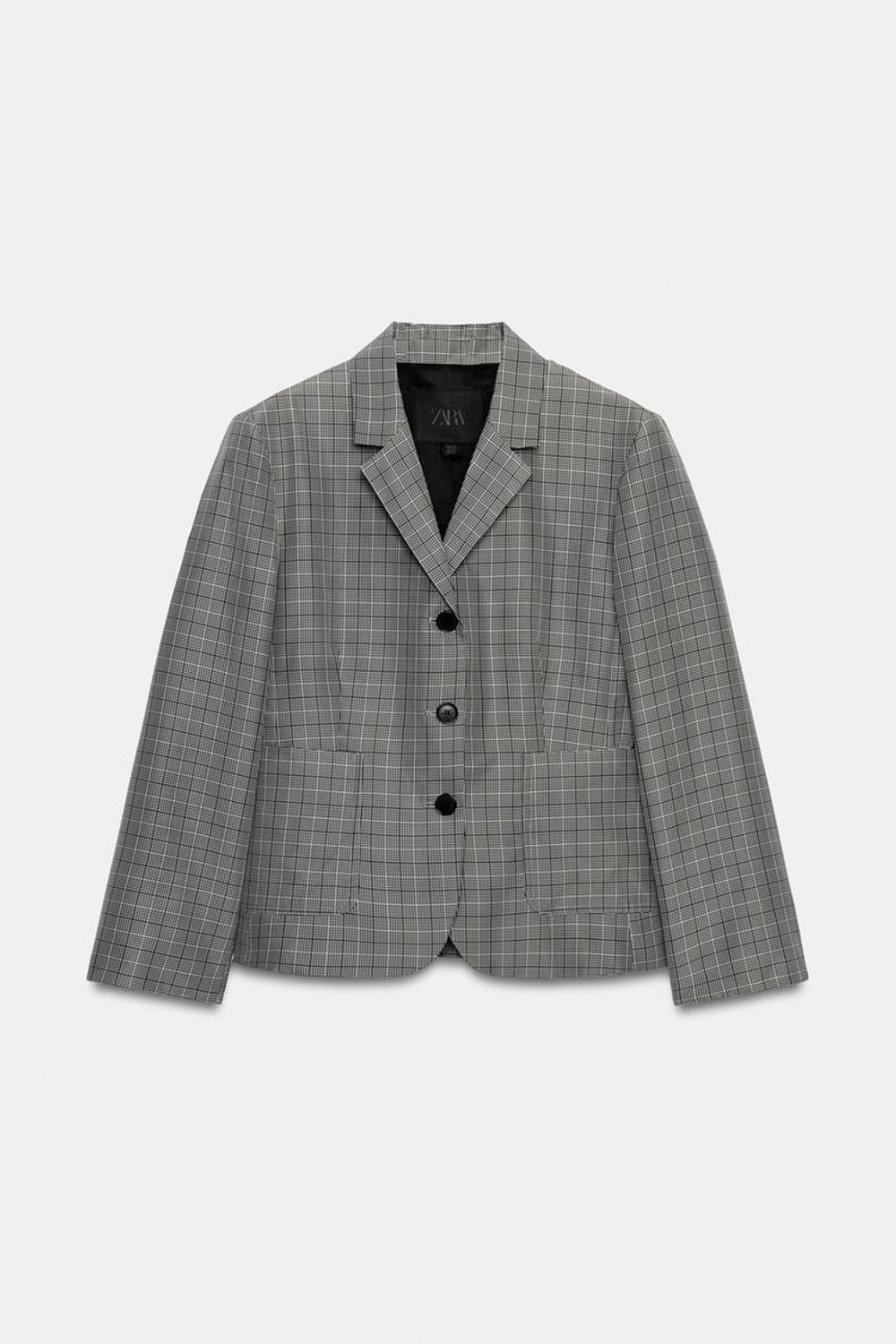 ZARA БЛЕЙЗЕР В КЛЕТКУ — ZW COLLECTION, ЧЕРНЫЙ/ЭКРЮ