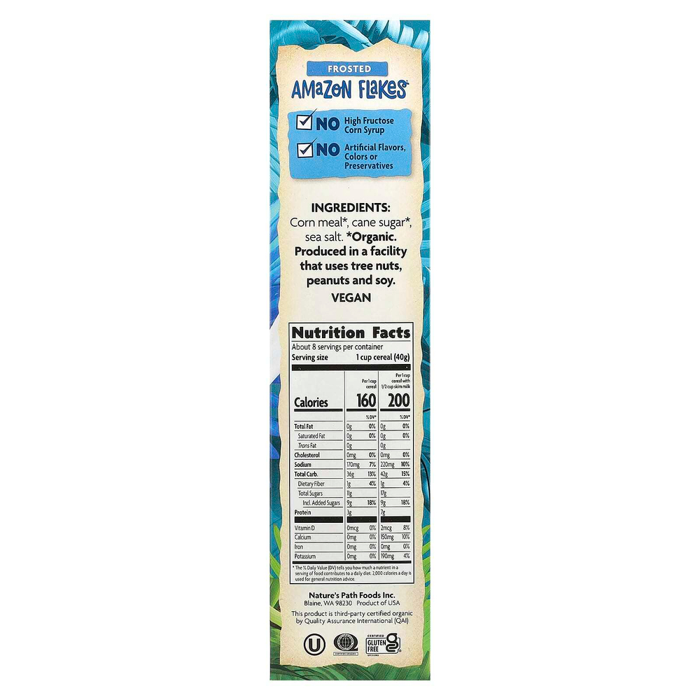 Nature's Path, Envirokidz Organic, Amazon Flakes, органические кукурузные хлопья, в глазури, 325 г (11,5 унции)