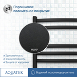 Полотенцесушитель водяной Aquatek (Акватек) Лугано П7 500х600 мм, черный муар, подключение нижнее/диагональное, сверхпрочная пищевая нержавеющая сталь AISI 304L, гарантия 10 лет