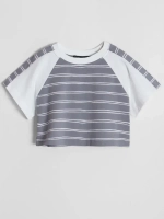 Футболка для девочки укороченная оверсайз