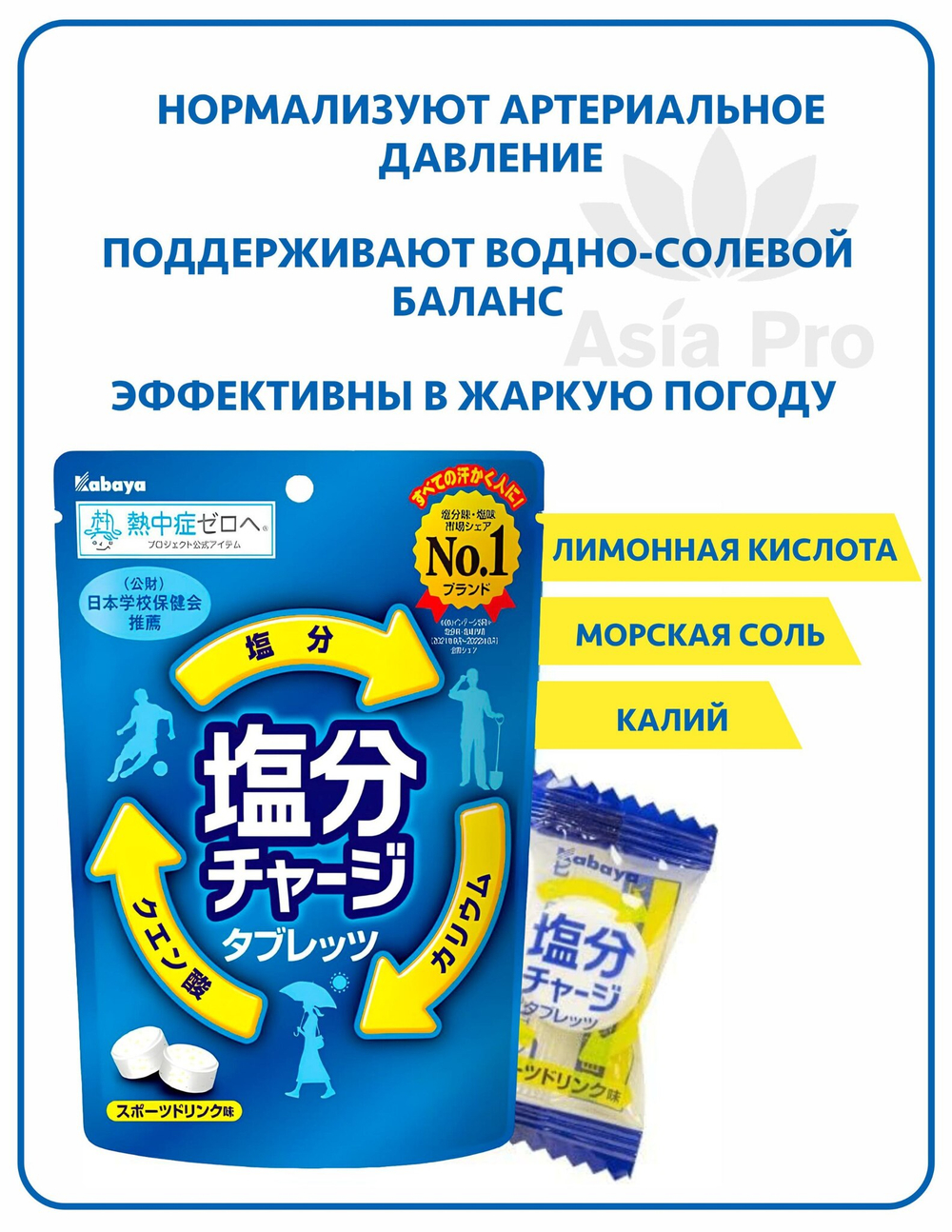 Атмосферный комплекс Kabaya Salt Charge от перепадов давления и для поддержания водно-солевого баланса в организме