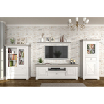 Комод «Форест» 2 двери и полки белый воск/антрацит