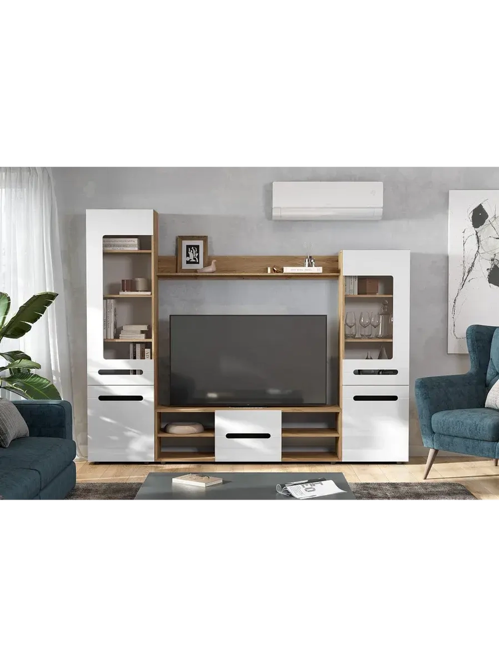 Стенка в гостиную со шкафом 240х37х190 см