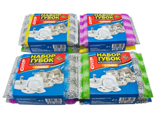 Губка для мойки ПОСУДЫ COMBO (набор 2шт)"City UP" СА-305