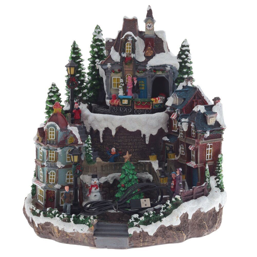 GAEM Фигурка декоративная "Рождество" (4 мелодии, подсвет, движ, 3xAA н/п, +USB), L29 W27 H30 см