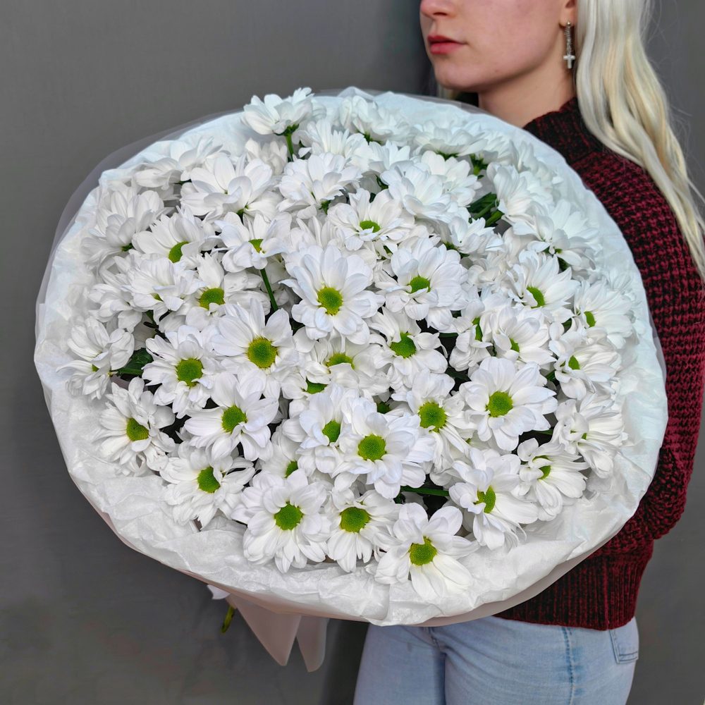 Букет из 11 кустовых хризантем сорта "KENNEDY WHITE"