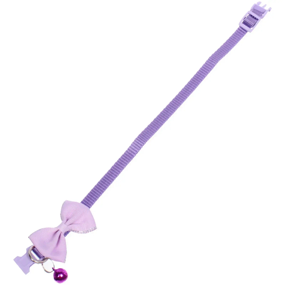 Ошейник с колокольчиком 1*19-32см «Zoo City-Классическая бабочка» микс цветов (минивложение 12шт)