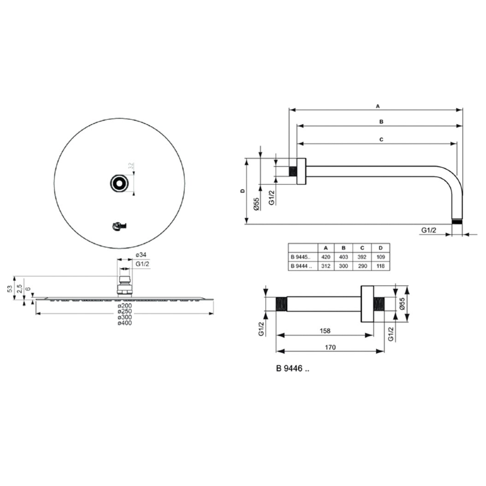 Комплект для встройки 6 в 1 Ideal standard CERATHERM