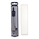 Циркуль металлический с запасными грифелями, пластиковый футляр