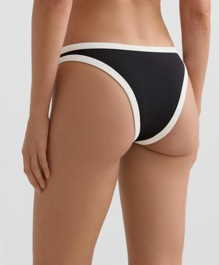 OYSHO Плавки-бикини с контрастной отделкой U-образный вырез, черный