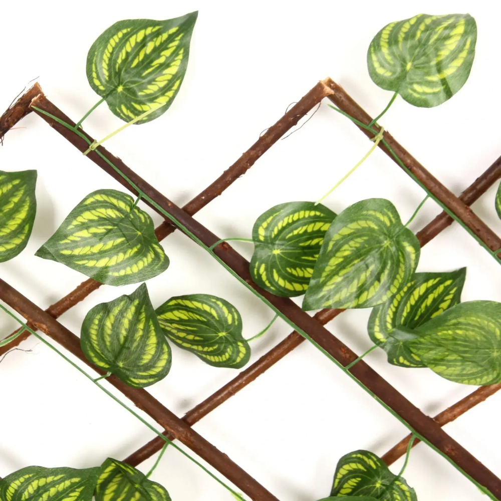 Забор декоративный «Листья плюща» при ширине 2 м высота 0,95 м (h-1,2м в сложенном), Зеленый