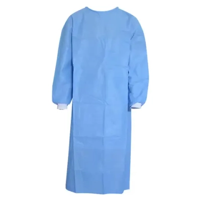Халат хирургический комбинированный, рукав-манжета, ворот на липучке, ламинация переда и рукавов, размер 52-54 140 см