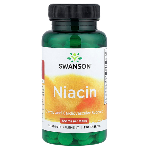 Swanson Vitamins, ниацин, 100 мг, 250 таблеток