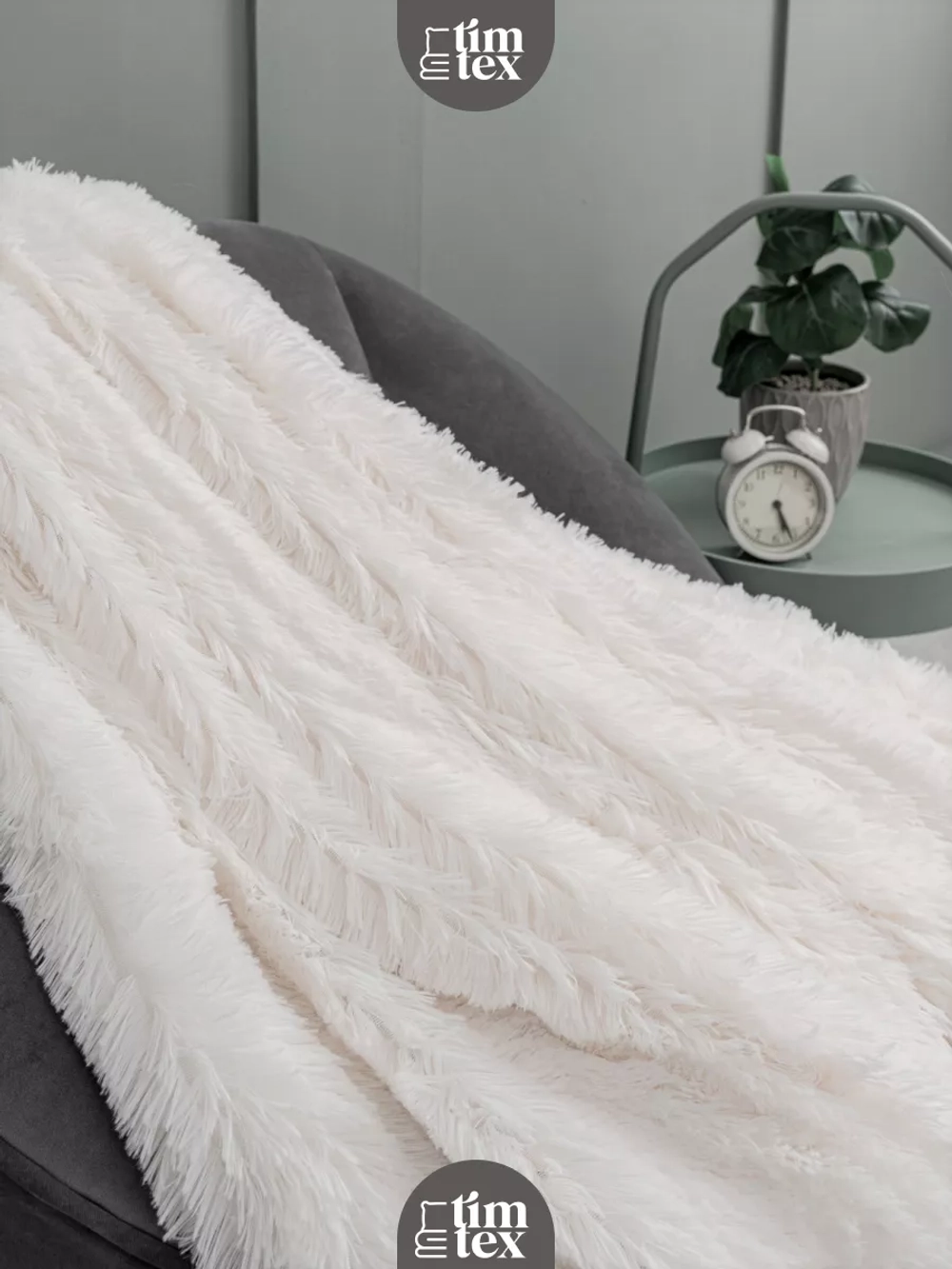 Плед евро 220х260 см пушистый на диван