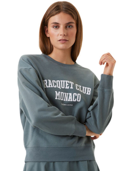 Женская Кофта теннисная Björn Borg Ace Boyfriend Crew - balsam green