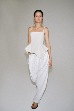 ZARA ТОП С БАСКОЙ — ZW COLLECTION, ЭКРЮ