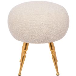 Банкетка Конте Золото Букле Белый