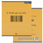 Тетрадь 36 л., А5, линия, Alingar "Positive book", скрепка, второй блок 60г/м2, мелованный картон (стандарт), 4 дизайна в пленке т/у