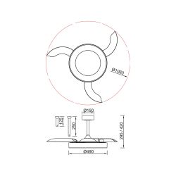 9011 Люстра-вентилятор NISEKO FAN M