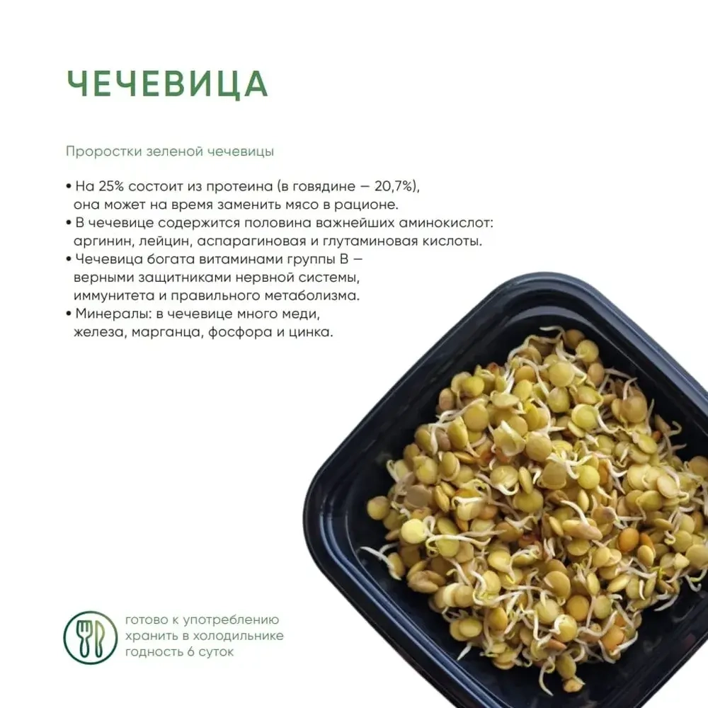 Проростки чечевицы "Зелень шмелень", 150 г