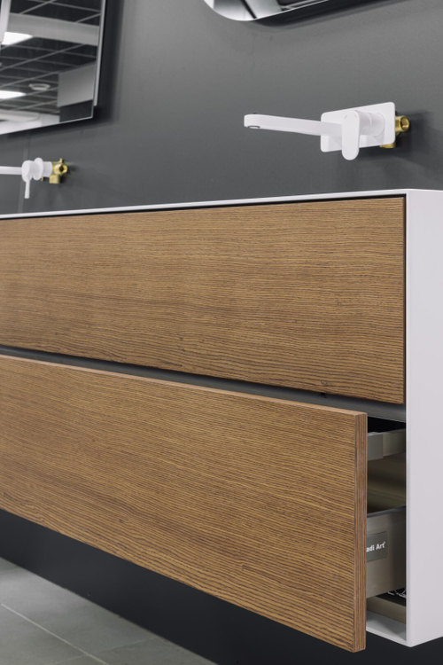 Armadi Art MINIMAL Тумба 120см цвет 2201 WHITE ACRYLIC COUNTER инт.подсветка+увел.раковина