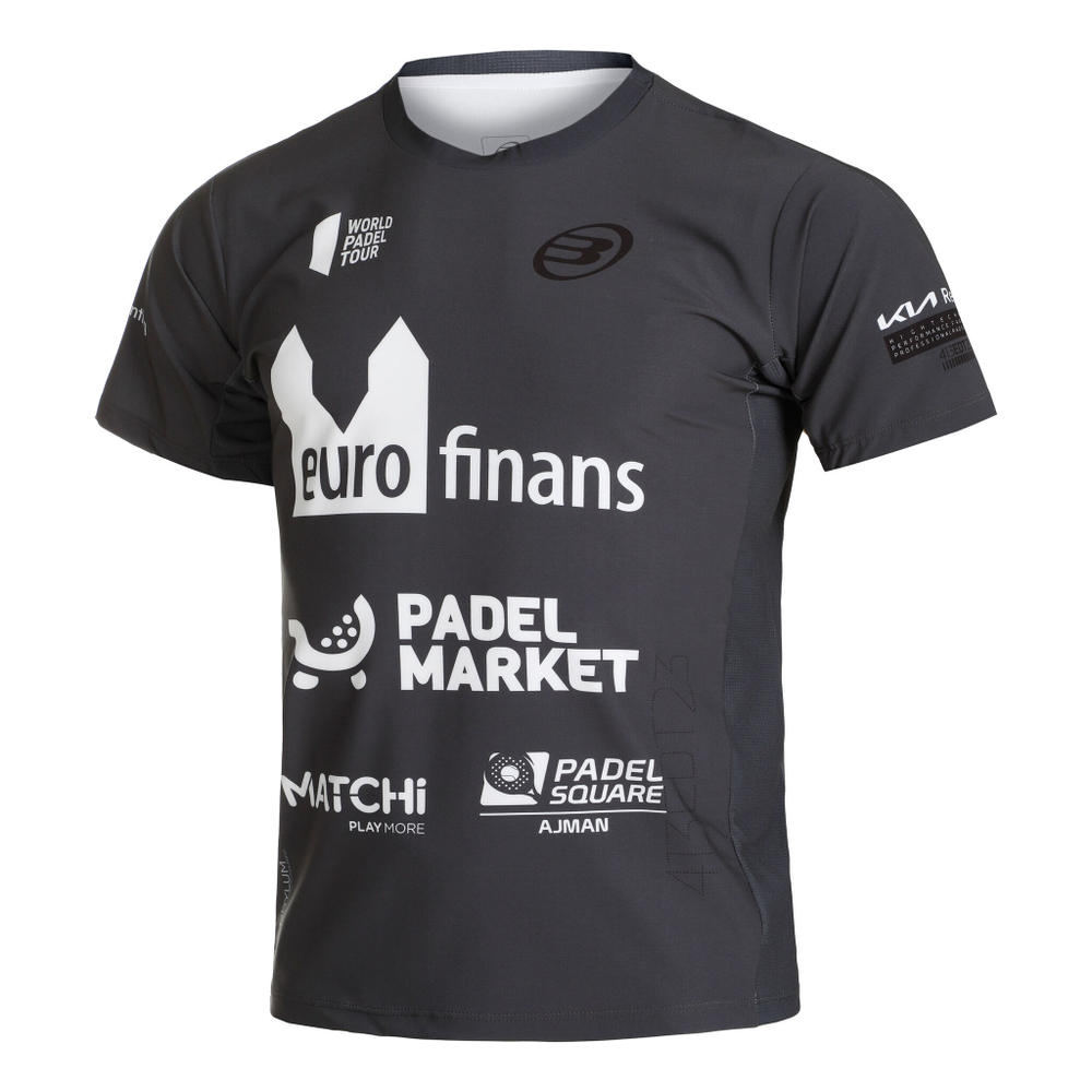 Мужское теннисное поло Bullpadel Oden Paquito Navarro T-Shirt Men - Black